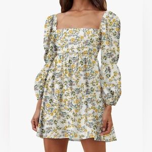 Puff Sleeve Floral Dress Size S